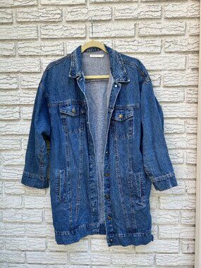 Vintage Longline Denim Jacket Size S